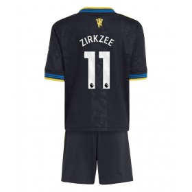 Dětské fotbalový komplet Manchester United Joshua Zirkzee #11 Tretí košile 2025-26 Krátkým Rukávem